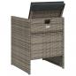Preview: Gartenstühle mit Kissen 4 Stk. Grau Poly Rattan