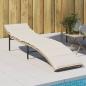 Preview: ARDEBO.de - Sonnenliege mit Kissen Beige 55x199x50 cm Poly Rattan
