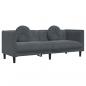 Preview: Sofa mit Kissen 3-Sitzer Dunkelgrau Samt
