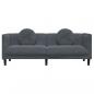 Preview: Sofa mit Kissen 3-Sitzer Dunkelgrau Samt