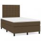 Preview: ARDEBO.de - Boxspringbett mit Matratze Dunkelbraun 120x190 cm Stoff