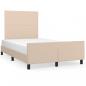 Preview: ARDEBO.de - Bettgestell mit Kopfteil Cappuccino-Braun 120x190 cm Kunstleder