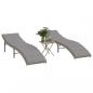 Preview: ARDEBO.de - Sonnenliegen 2 Stk. mit Tisch Beige Poly Rattan