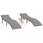 Preview: Sonnenliegen 2 Stk. mit Tisch Beige Poly Rattan