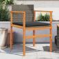 Preview: ARDEBO.de - Gartenstühle mit Kissen 2 Stk. Grau Poly Rattan Massivholz