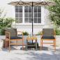Preview: Gartenstühle mit Kissen 2 Stk. Grau Poly Rattan Massivholz