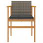 Preview: Gartenstühle mit Kissen 2 Stk. Grau Poly Rattan Massivholz