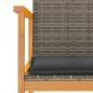 Preview: Gartenstühle mit Kissen 2 Stk. Grau Poly Rattan Massivholz