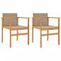 Preview: Gartenstühle 2 Stk. Beige Poly Rattan und Massivholz