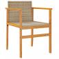 Preview: Gartenstühle 2 Stk. Beige Poly Rattan und Massivholz