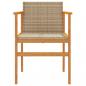 Preview: Gartenstühle 2 Stk. Beige Poly Rattan und Massivholz