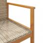 Preview: Gartenstühle 2 Stk. Beige Poly Rattan und Massivholz