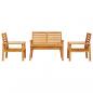 Preview: 4-tlg. Garten-Lounge-Set Massivholz Akazie