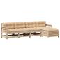 Preview: 5-tlg. Garten-Lounge-Set mit Kissen Massivholz Kiefer