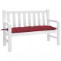 Preview: ARDEBO.de - Gartenbank-Auflage Weinrot 120x50x7 cm Oxford-Gewebe