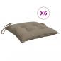 Preview: Stuhlkissen 6 Stk. Taupe 40x40x7 cm Oxford-Gewebe