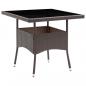 Preview: 5-tlg. Garten-Essgruppe Poly Rattan und Hartglas Braun