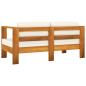 Preview: 10-tlg. Garten-Lounge-Set mit Creme Auflagen Massivholz Akazie