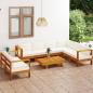 Preview: ARDEBO.de - 8-tlg. Garten-Lounge-Set mit Creme Auflagen Massivholz Akazie