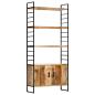 Preview: Bücherregal 4 Ebenen 80x30x180 cm Raues Mangoholz