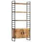 Preview: Bücherregal 4 Ebenen 80x30x180 cm Raues Mangoholz