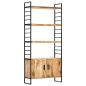 Preview: Bücherregal 4 Ebenen 80x30x180 cm Raues Mangoholz