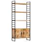 Preview: Bücherregal 4 Ebenen 80x30x180 cm Raues Mangoholz