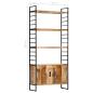 Preview: Bücherregal 4 Ebenen 80x30x180 cm Raues Mangoholz