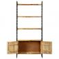 Preview: Bücherregal 4 Ebenen 80x30x180 cm Raues Mangoholz