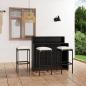 Preview: ARDEBO.de - 4-tlg. Gartenbar-Set mit Kissen Schwarz