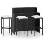 Preview: 4-tlg. Gartenbar-Set mit Kissen Schwarz