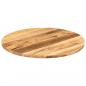 Preview: Tischplatte Ø 80x1,5 cm Rund Raues Massives Mangoholz