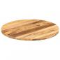 Preview: Tischplatte Ø 70x2,5 cm Rund Raues Massives Mangoholz