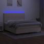 Preview: Boxspringbett mit Matratze & LED Creme 160x200 cm Stoff
