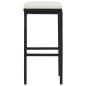 Preview: Barhocker mit Kissen 3 Stk. Schwarz Poly Rattan