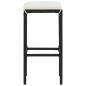 Preview: Barhocker mit Kissen 3 Stk. Schwarz Poly Rattan