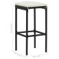 Preview: Barhocker mit Kissen 3 Stk. Schwarz Poly Rattan