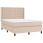 Preview: Boxspringbett Matratze Cappuccino-Braun 140x190cm Kunstleder
