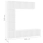 Preview: 3-tlg. Bücher-/TV-Schrank Set Weiß 180×30×180 cm