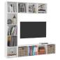 Preview: 3-tlg. Bücher-/TV-Schrank Set Weiß 180×30×180 cm