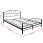 Preview: Bett mit Matratze Schwarz Metall 180×200 cm