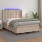 Preview: ARDEBO.de - Boxspringbett mit Matratze & LED Cappuccino-Braun 140x190cm