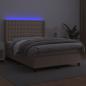Preview: Boxspringbett mit Matratze & LED Cappuccino-Braun 140x190cm