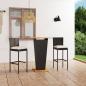 Preview: ARDEBO.de - 3-tlg. Gartenbar-Set mit Kissen Poly Rattan Schwarz