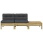 Preview: Gartensofa mit Kissen und Hocker 2-Sitzer
