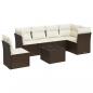 Preview: 7-tlg. Garten-Sofagarnitur mit Kissen Schwarz Poly Rattan