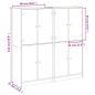 Preview: Bücherschrank mit Türen Grau Sonoma 136x37x142 cm Holzwerkstoff