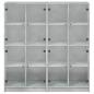 Preview: Bücherschrank mit Türen Betongrau 136x37x142 cm Holzwerkstoff