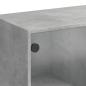 Preview: Bücherschrank mit Türen Betongrau 136x37x142 cm Holzwerkstoff