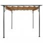 Preview: Pergola mit Ausziehbarem Dach Taupe 3x3 m Stahl 180 g/m²